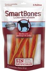 Snack para perro Smartbones sin artificiales - Pollo 5 unidades